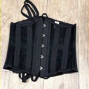 Black boned mesh corset